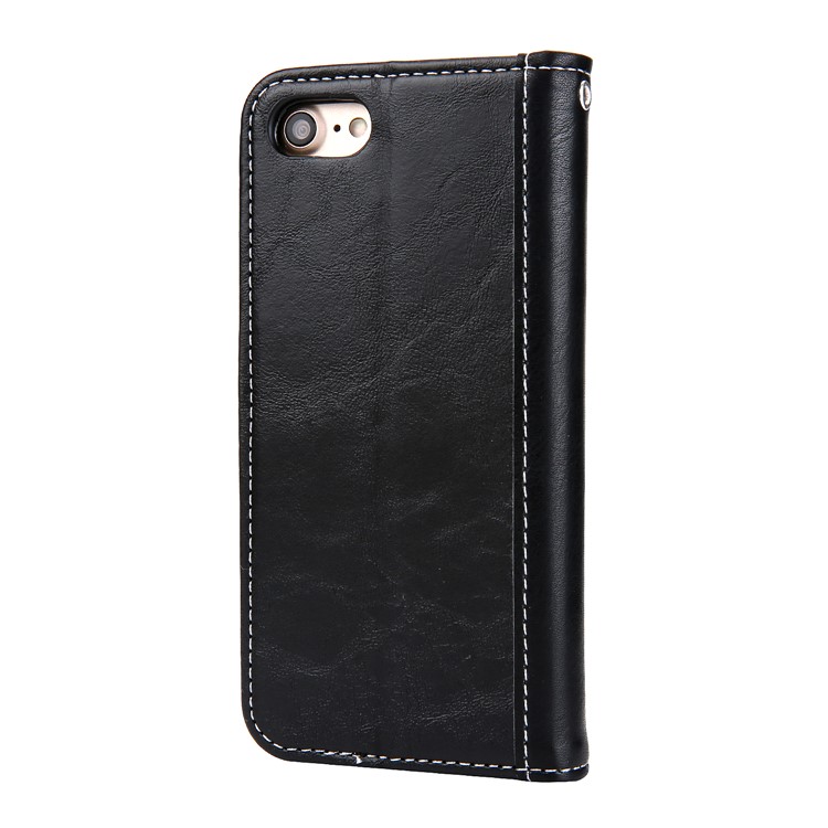 For iPhone 8 / 7 4.7-inch Stitching PU Leather Flip Case with Wallet and Stand - Black-4