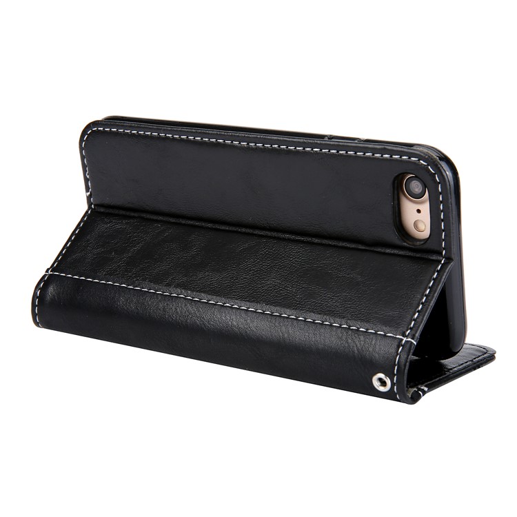 For iPhone 8 / 7 4.7-inch Stitching PU Leather Flip Case with Wallet and Stand - Black-5