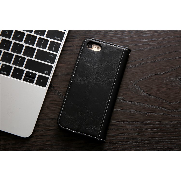 For iPhone 8 / 7 4.7-inch Stitching PU Leather Flip Case with Wallet and Stand - Black-8