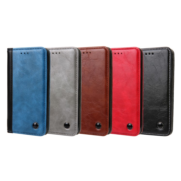Stitching Leather Wallet Case with Stand for iPhone Xs 5.8 inch - All Black-12