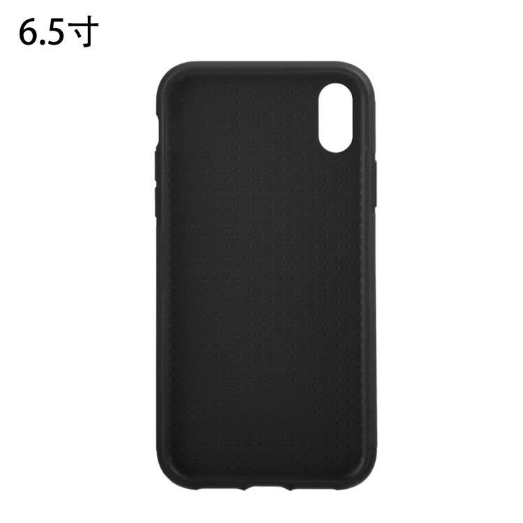 PU Leather Coated TPU Anti-drop Mobile Phone Case for iPhone XS Max 6.5 inch - Black-3