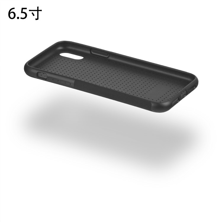 PU Leather Coated TPU Anti-drop Mobile Phone Case for iPhone XS Max 6.5 inch - Black-7