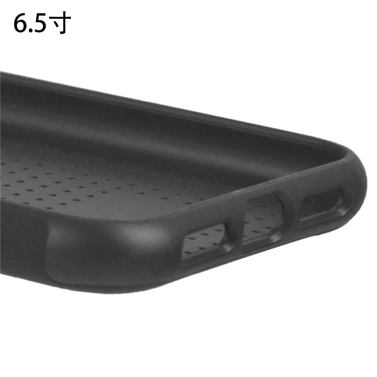 PU Leather Coated TPU Anti-drop Mobile Phone Case for iPhone XS Max 6.5 inch - Black-8