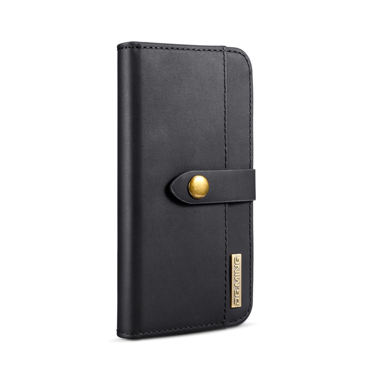 DG.MING for iPhone Xs 5.8 inch Detachable 2 in 1 Split Leather Wallet Mobile Case - Black-3