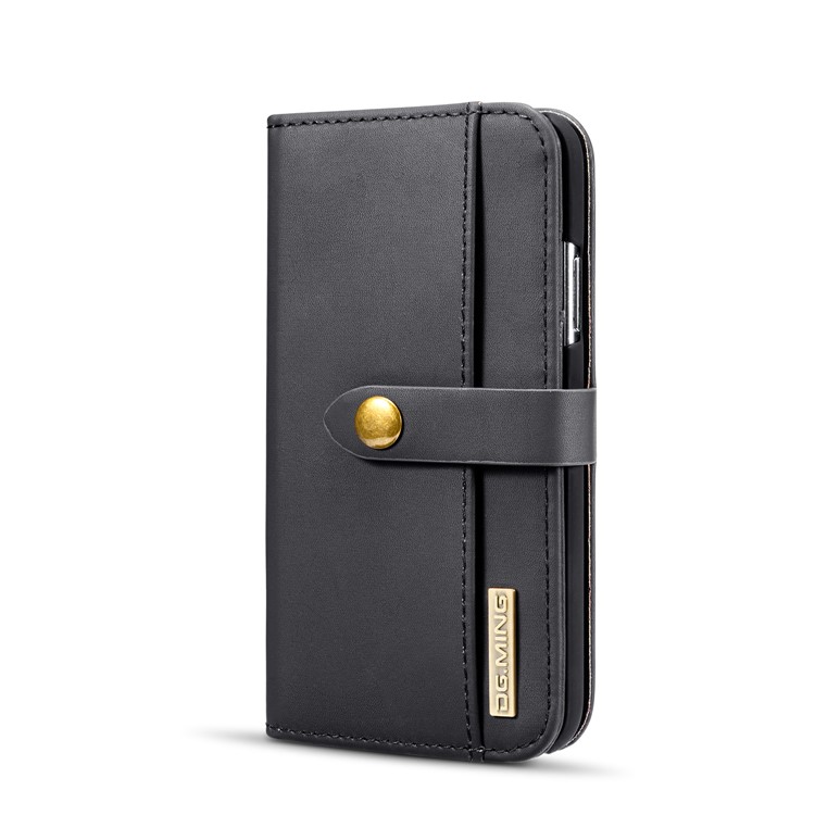 DG.MING for iPhone Xs 5.8 inch Detachable 2 in 1 Split Leather Wallet Mobile Case - Black-5