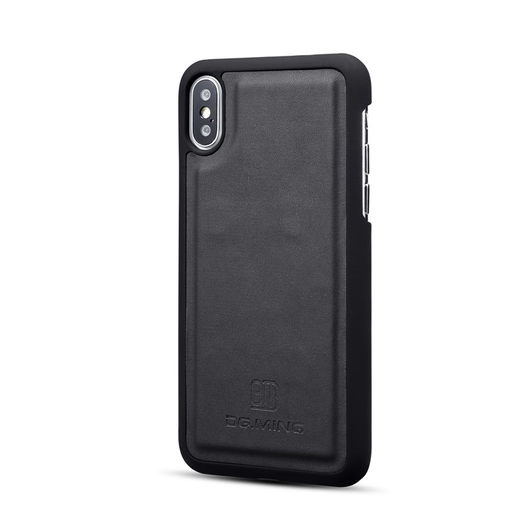 DG.MING for iPhone Xs 5.8 inch Detachable 2 in 1 Split Leather Wallet Mobile Case - Black-7