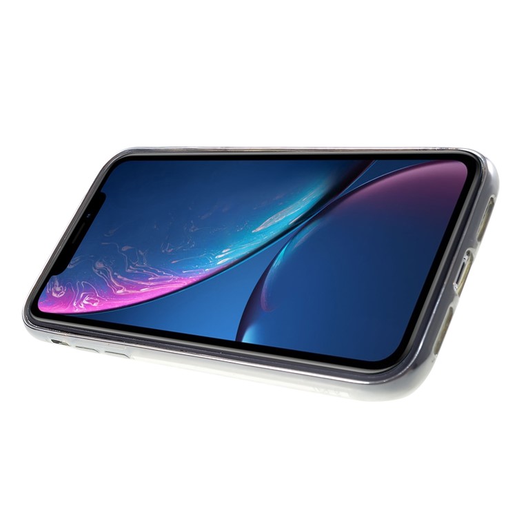 3D Diamond Texture TPU Mobile Casing with Kickstand for iphone XR 6.1 inch - Silver-4