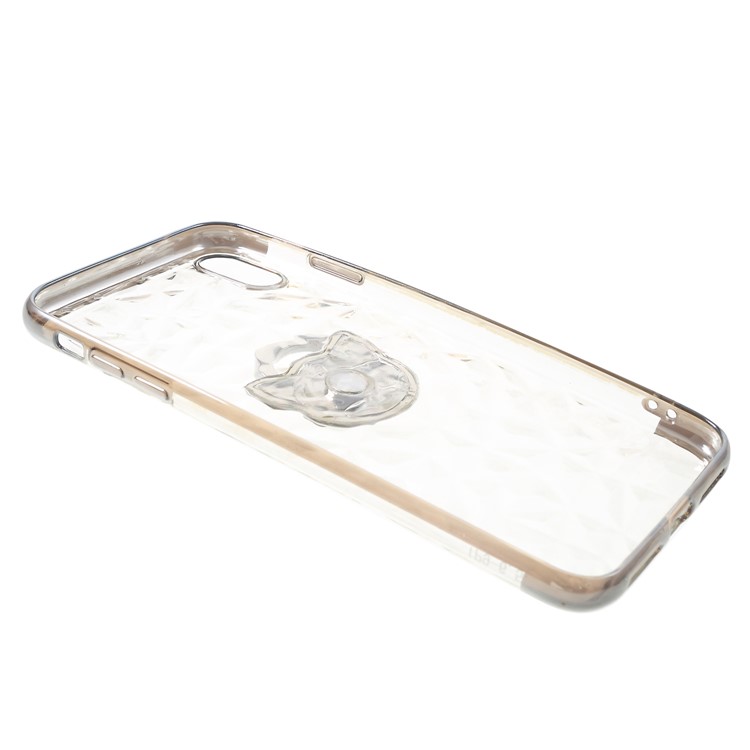 3D Diamond Texture TPU Mobile Casing with Kickstand for iPhone XS Max 6.5 inch - Silver-9