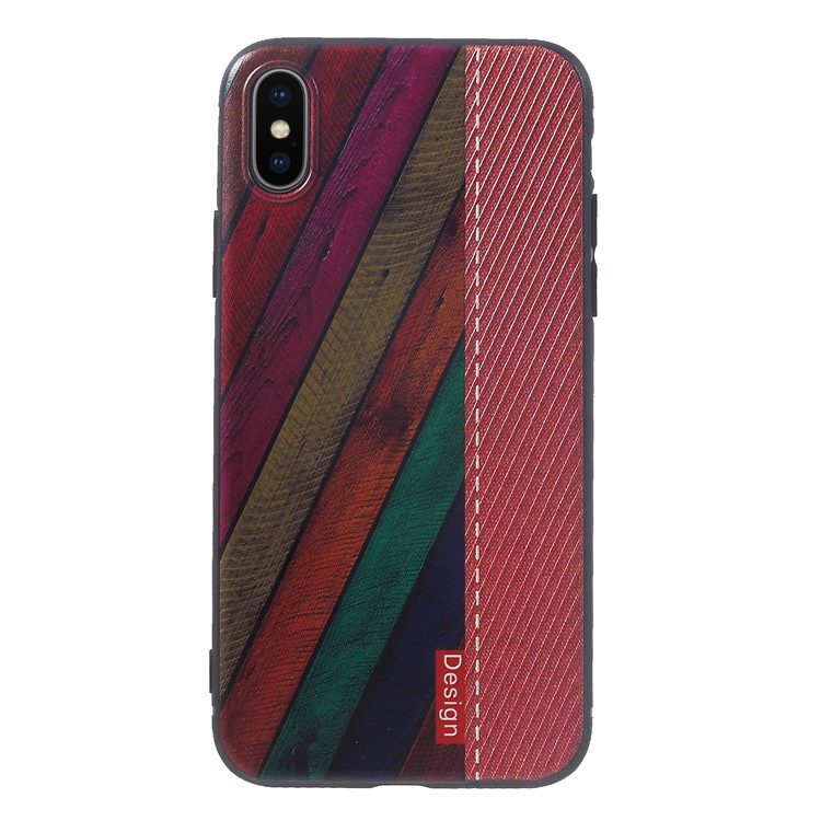 

Для Iphone XS 5.8 Дюймовый Тиснение С Рисунком Корпуса Телефона TPU - Красный / Разноцветные Полоски