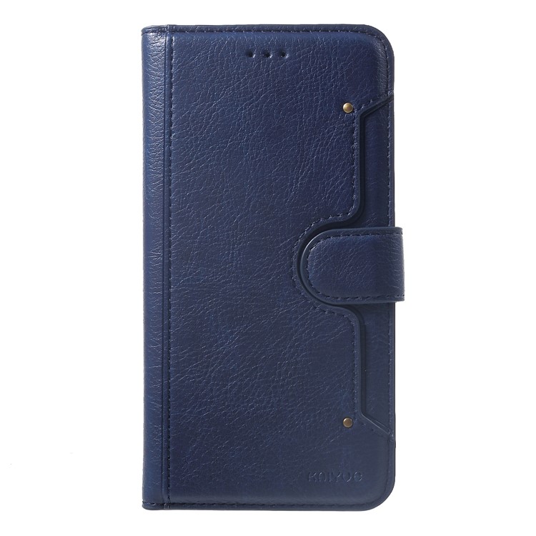 KAIYUE Premium PU Leather Wallet Cover with Stand for iPhone Xs 5.8 inch - Dark Blue-1