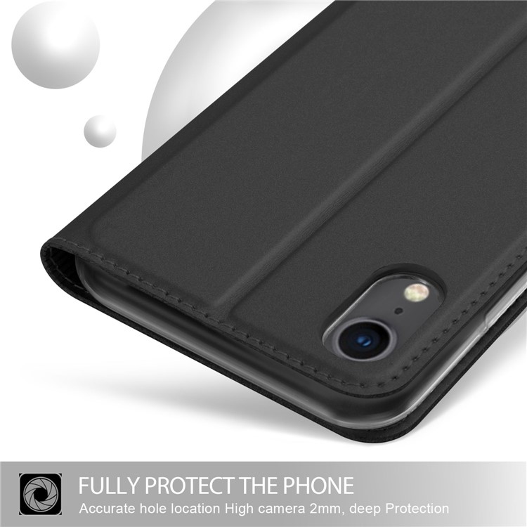 Magnetic Stand Leather Mobile Casing for iPhone XR 6.1 inch - Black-4