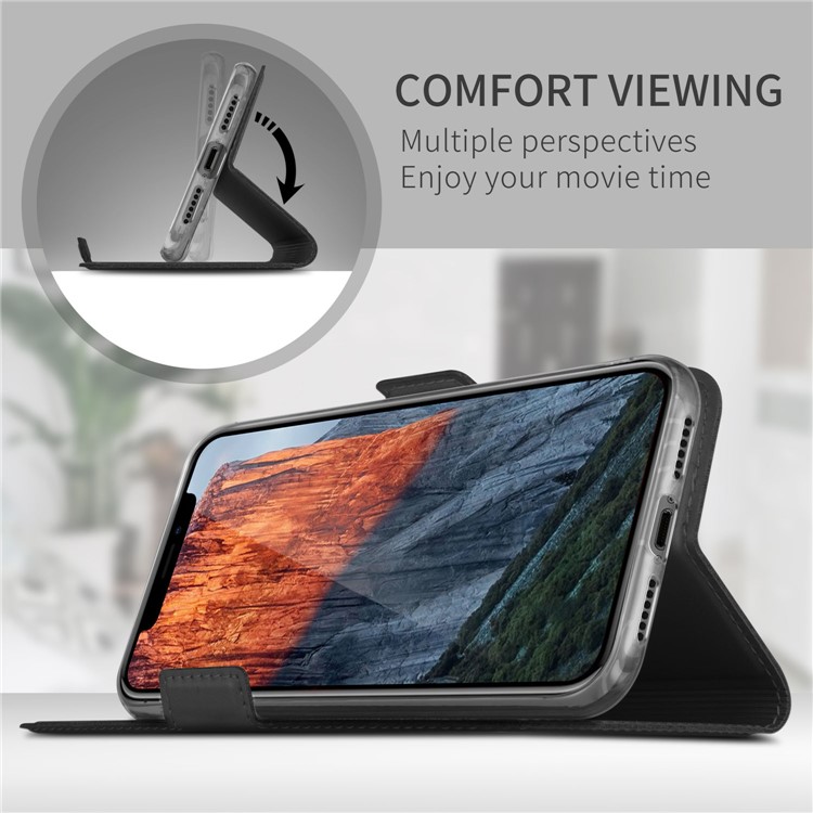 Magnetic Stand Leather Mobile Case for iPhone XS Max 6.5 inch - Black-3
