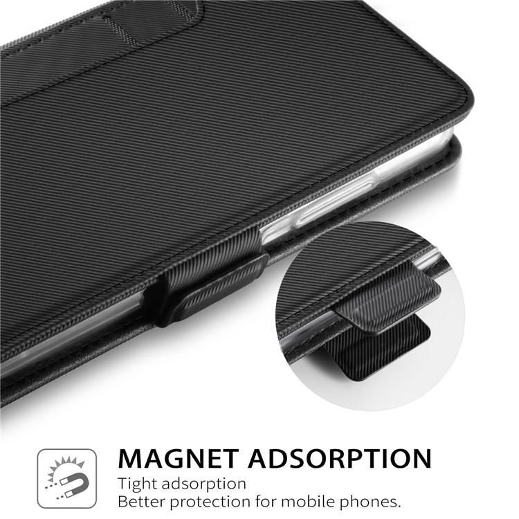 Leather Wallet Stand Case with Card Holder and Makeup Mirror for iPhone Xs Max 6.5 inch - Black-3