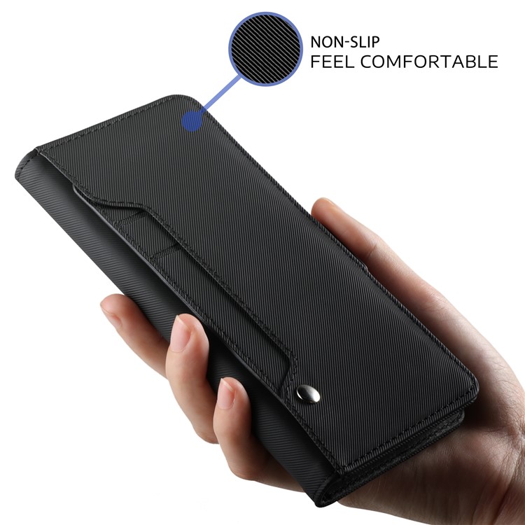 Leather Wallet Stand Case with Card Holder and Makeup Mirror for iPhone Xs Max 6.5 inch - Black-4