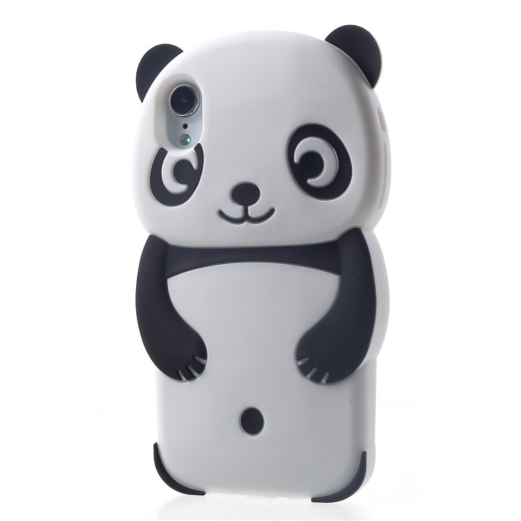 Adorable 3D Panda Silicone Phone Case for iPhone XS Max 6.5 inch - Black-3