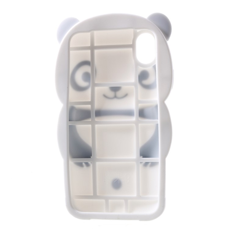 Adorable 3D Panda Silicone Phone Case for iPhone XS Max 6.5 inch - Black-7