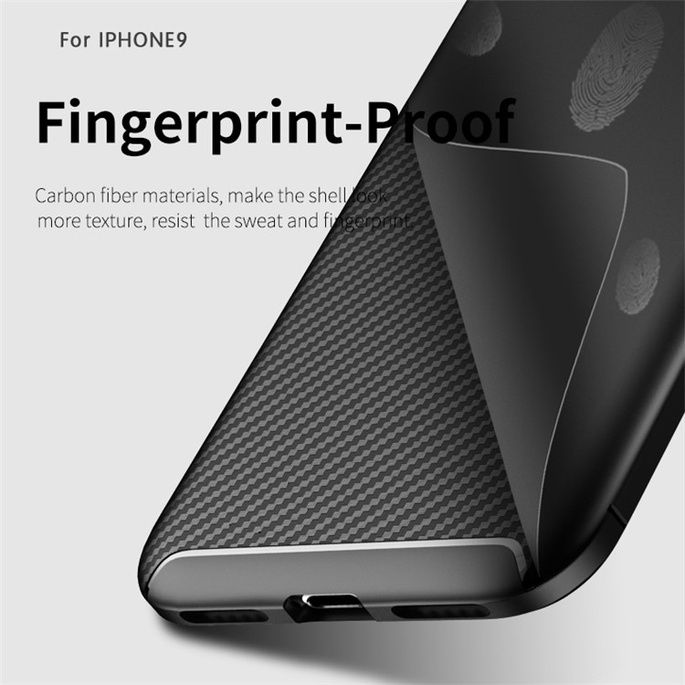 IPAKY Carbon Fiber Texture Soft TPU Cell Phone Shell for iPhone XS Max 6.5 inch - Black-2