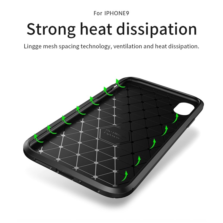 IPAKY Carbon Fiber Texture Soft TPU Cell Phone Shell for iPhone XS Max 6.5 inch - Black-4