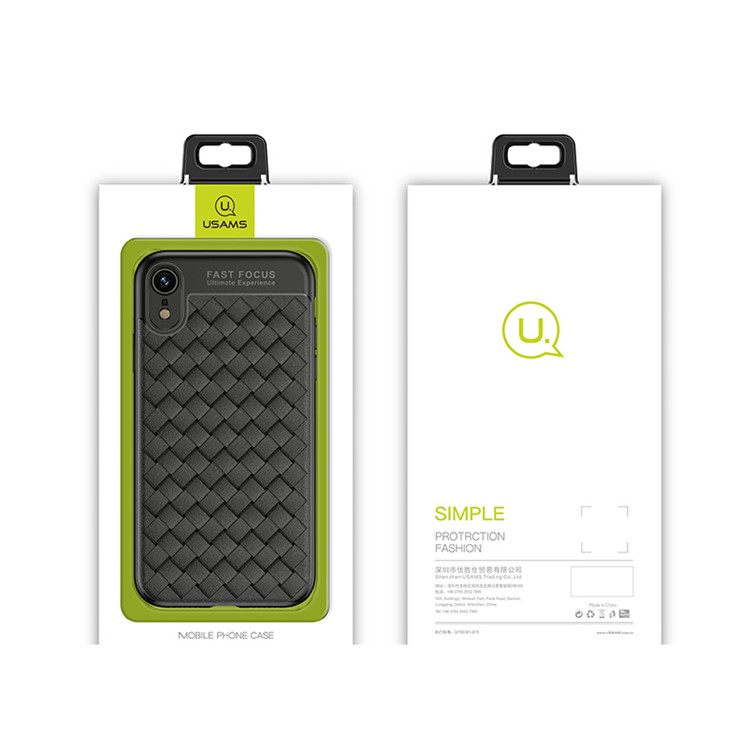 USAMS Woven Texture Heat Dissipation TPU Phone Casing for iPhone XS Max 6.5 inch - Black-2