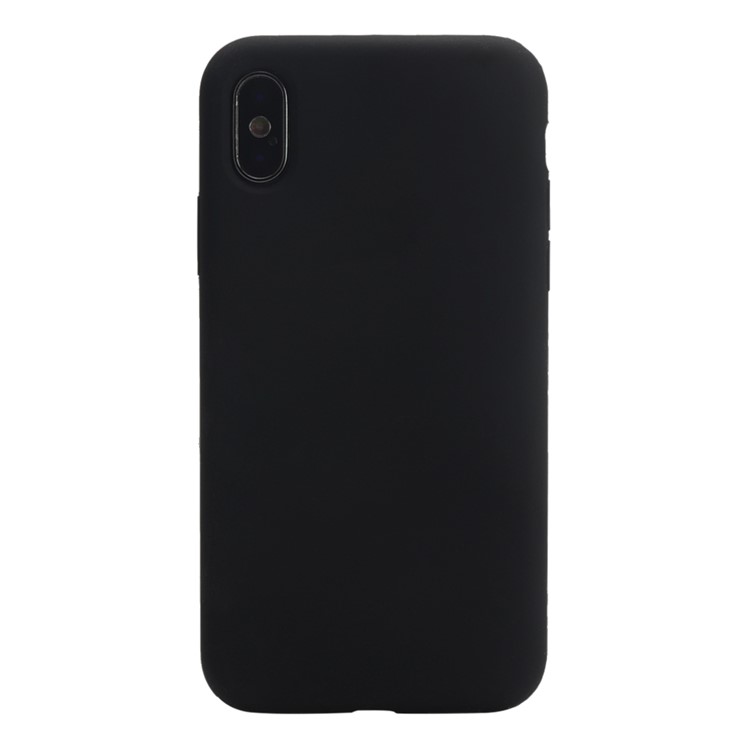 Wrapped Edge Soft Silicone Phone Case for iPhone X (Ten) - Black-4