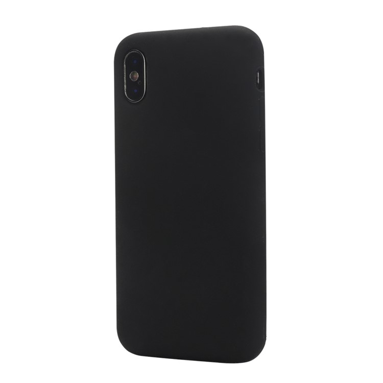 Wrapped Edge Soft Silicone Phone Case for iPhone X (Ten) - Black-5