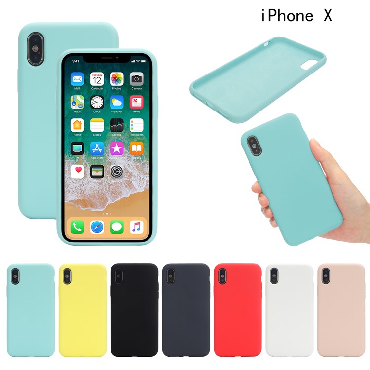 Wrapped Edge Soft Silicone Phone Case for iPhone X (Ten) - Black-7