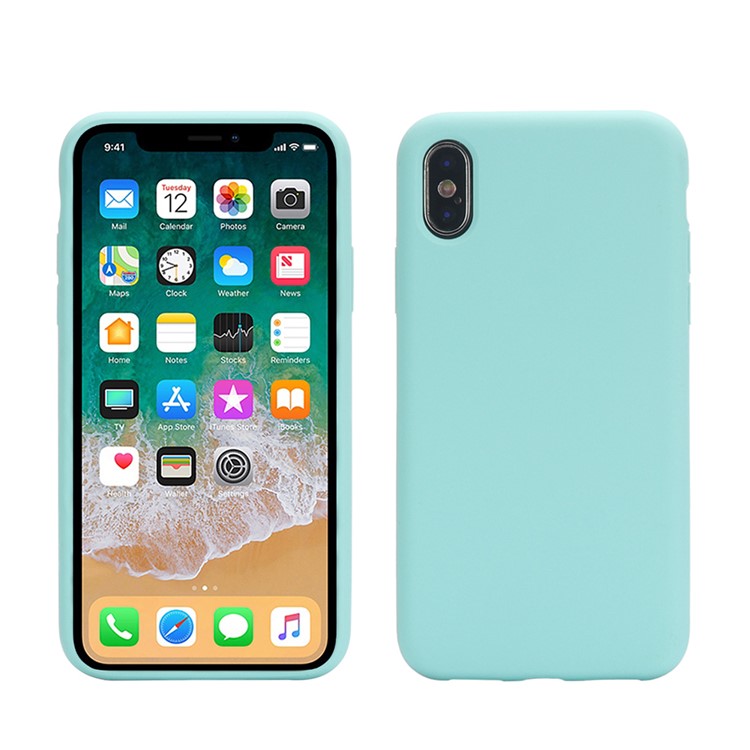 

Обернутый Край Мягкий Силиконовый Чехол Для Телефона Для Iphone X (десять) - Циан, iPhone X