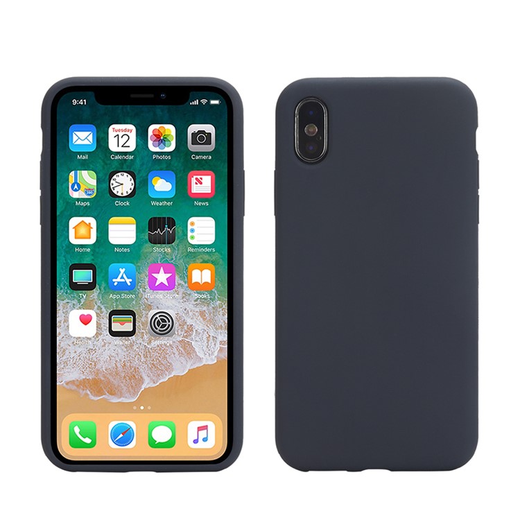 

Обернутый Край Мягкий Силиконовый Чехол Для Мобильного Телефона Для Iphone X (десять) - Темно-синий, iPhone X