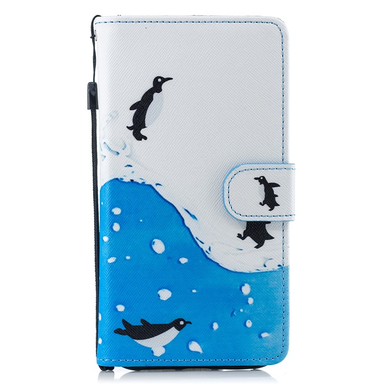 Pattern Printing Wallet Stand Leather Phone Cover Case for iPhone XR 6.1 inch - Penguins-2