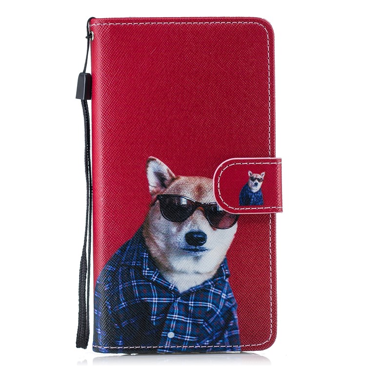 

Шаблон Печати Кошелек Подставка Кожаный Чехол Для Телефона Для Iphone XR 6.1 Inch - Собака В Очках, iPhone XR