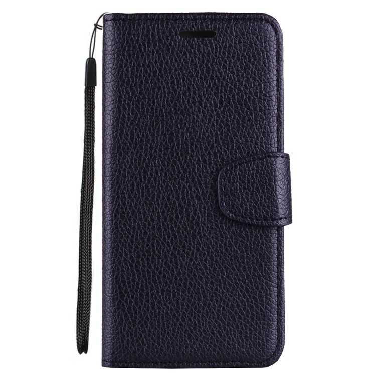 Litchi Grain PU Leather Stand Wallet Phone Case for iPhone XS Max 6.5 inch - Black-2