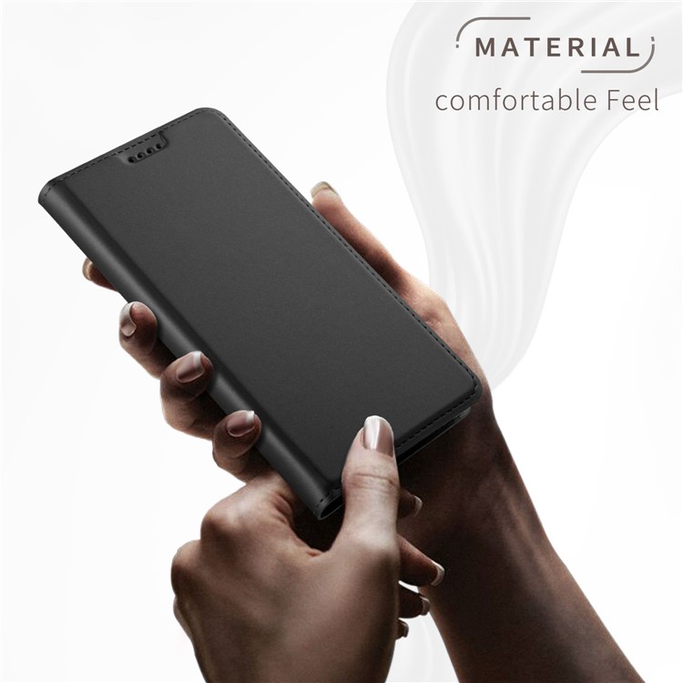 Magnetic Adsorption Leather Flip Stand Case with Card Holder for iPhone Xs 5.8 inch - Black-2