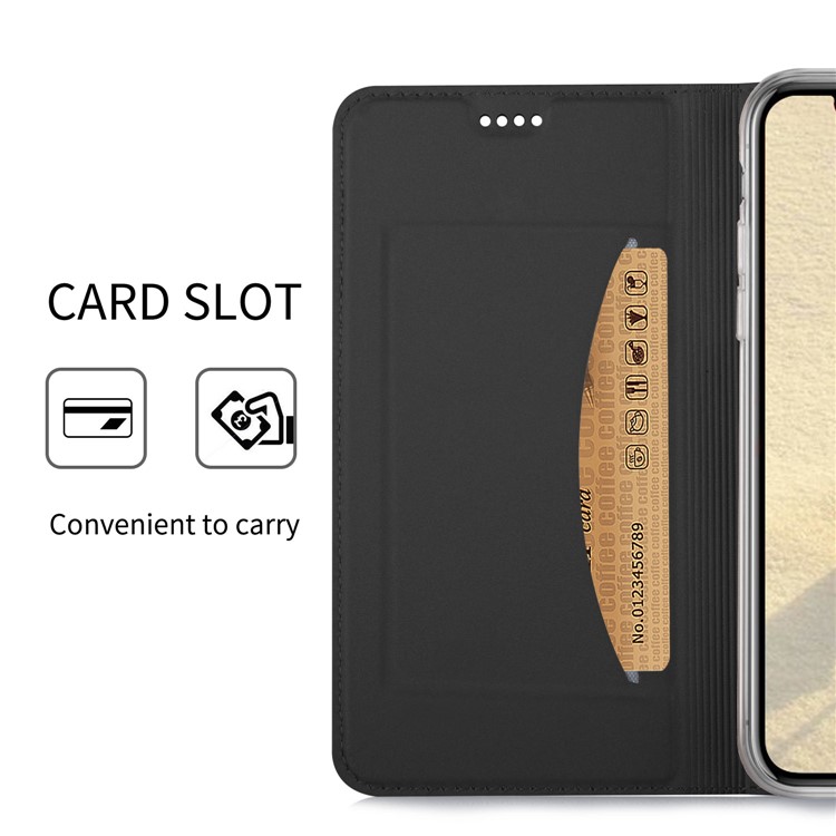 Magnetic Adsorption Leather Flip Stand Case with Card Holder for iPhone Xs 5.8 inch - Black-5