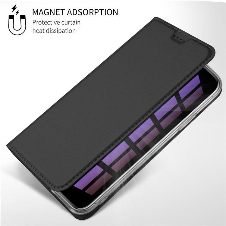 Magnetic Adsorption Leather Flip Stand Case with Card Holder for iPhone Xs 5.8 inch - Black-6