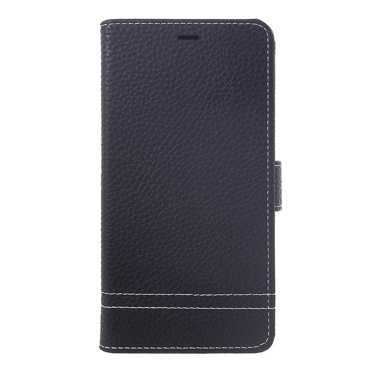 Litchi Texture Wallet Stand Leather Flip Phone Case with Card Holders for iPhone XR 6.1 inch - Black-2