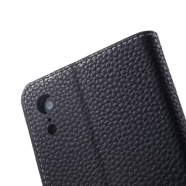 Litchi Texture Wallet Stand Leather Flip Phone Case with Card Holders for iPhone XR 6.1 inch - Black-7