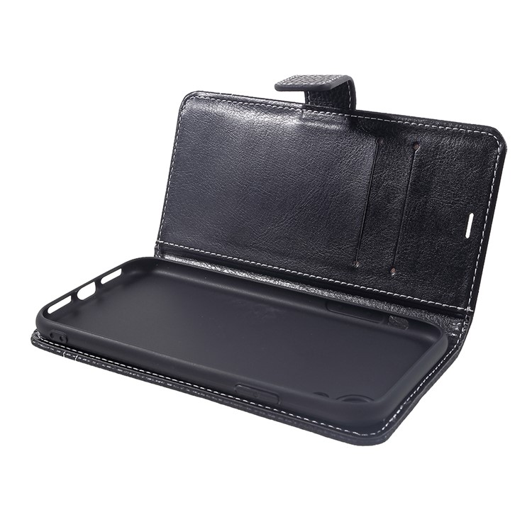 Litchi Texture Wallet Stand Leather Flip Phone Case with Card Holders for iPhone XR 6.1 inch - Black-9