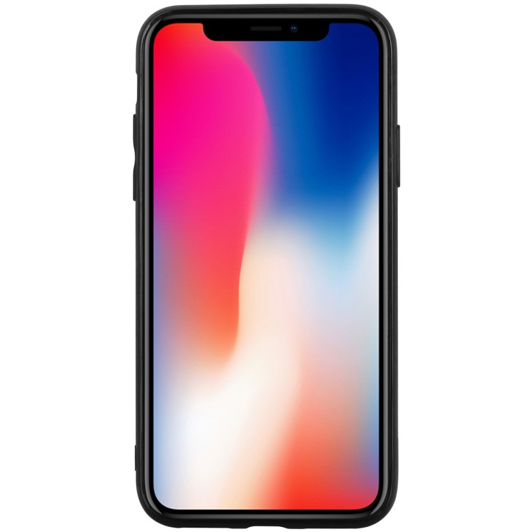 MOMAX Glass Case for iPhone XS 5.8 inch Tempered Glass Back + TPU Hybrid Shell - Blue / Pink-3