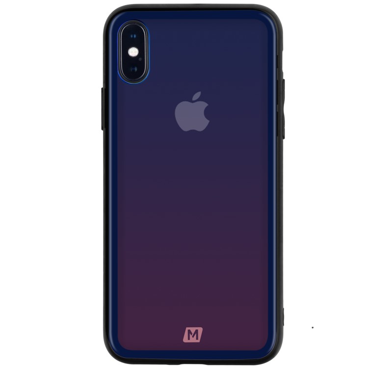 MOMAX Glass Case for iPhone XS 5.8 inch Tempered Glass Back + TPU Hybrid Shell - Blue / Pink-9