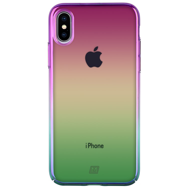MOMAX Twilight Case for iPhone XS Max 6.5 inch Color Plating PC Protection Phone Case - Purple / Green-2