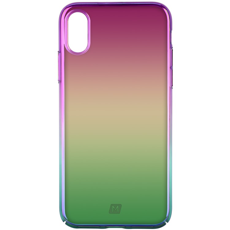 MOMAX Twilight Case for iPhone XS Max 6.5 inch Color Plating PC Protection Phone Case - Purple / Green-4