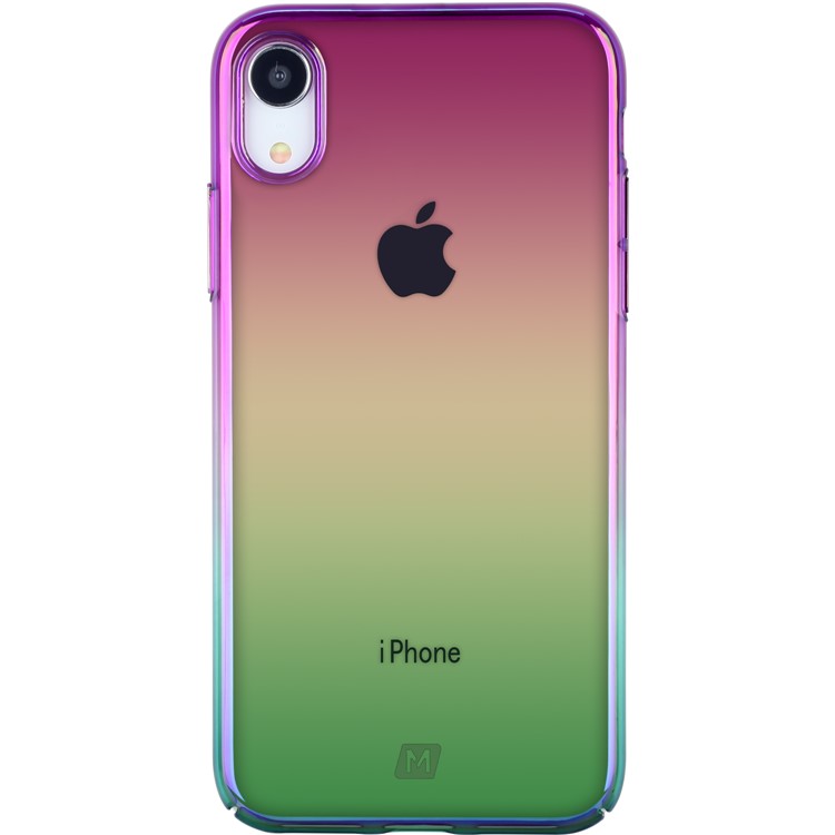 MOMAX Twilight Case for iPhone XR 6.1 inch Color Plating PC Protection Phone Shell - Purple / Green-2
