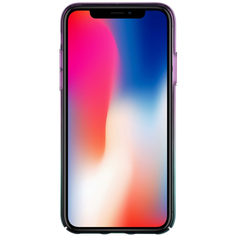 MOMAX Twilight Case for iPhone XR 6.1 inch Color Plating PC Protection Phone Shell - Purple / Green-3