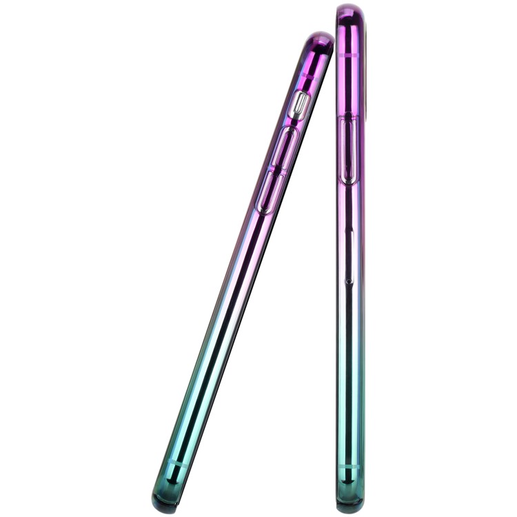MOMAX Twilight Case for iPhone XR 6.1 inch Color Plating PC Protection Phone Shell - Purple / Green-5