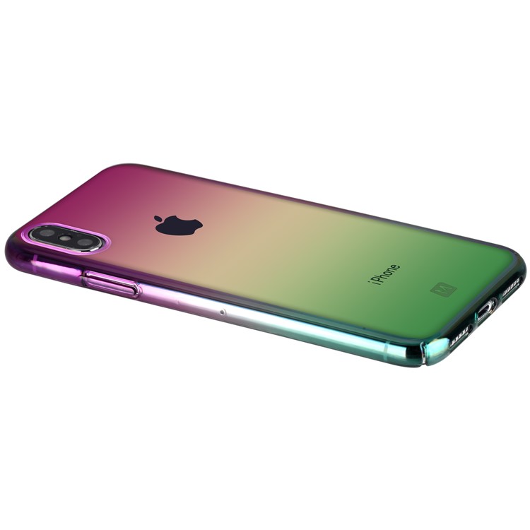 MOMAX Twilight Case for iPhone XS 5.8 inch Color Plating PC Protection Phone Case - Purple / Green-6