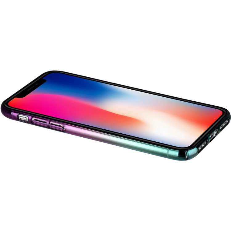 MOMAX Twilight Case for iPhone XS 5.8 inch Color Plating PC Protection Phone Case - Purple / Green-7