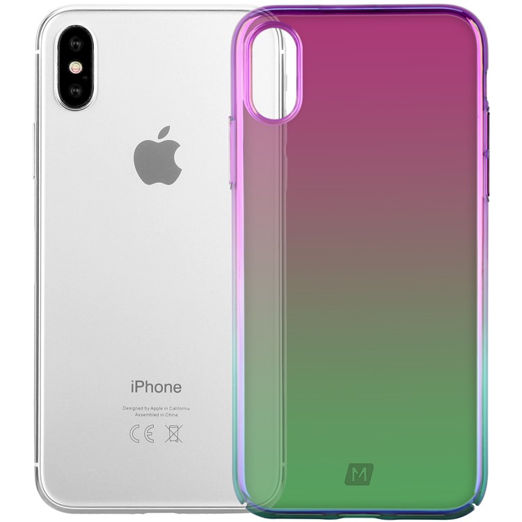 MOMAX Twilight Case for iPhone XS 5.8 inch Color Plating PC Protection Phone Case - Purple / Green-8