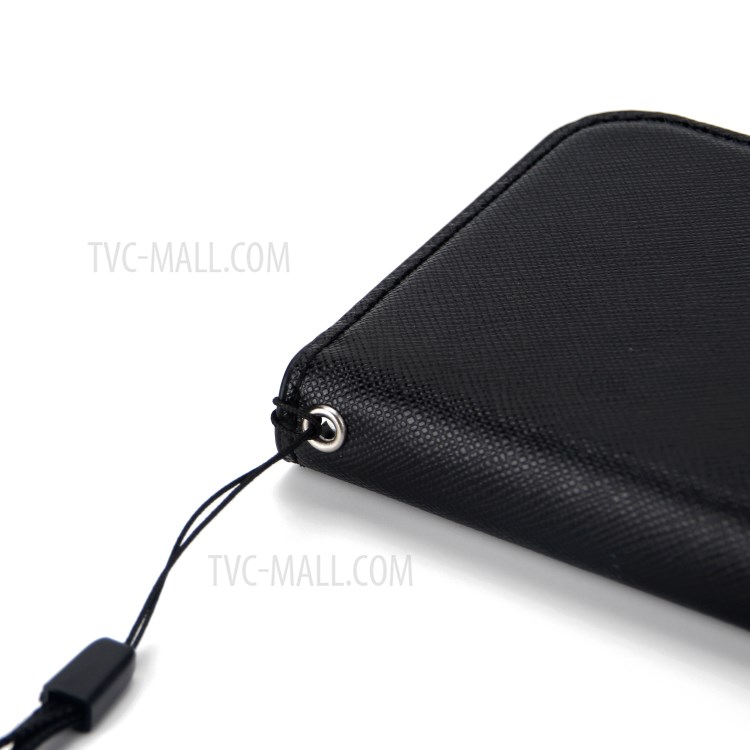 Cross Texture Leather Wallet Case + Removable TPU Back Shell for iPhone XR 6.1 inch - Black-8
