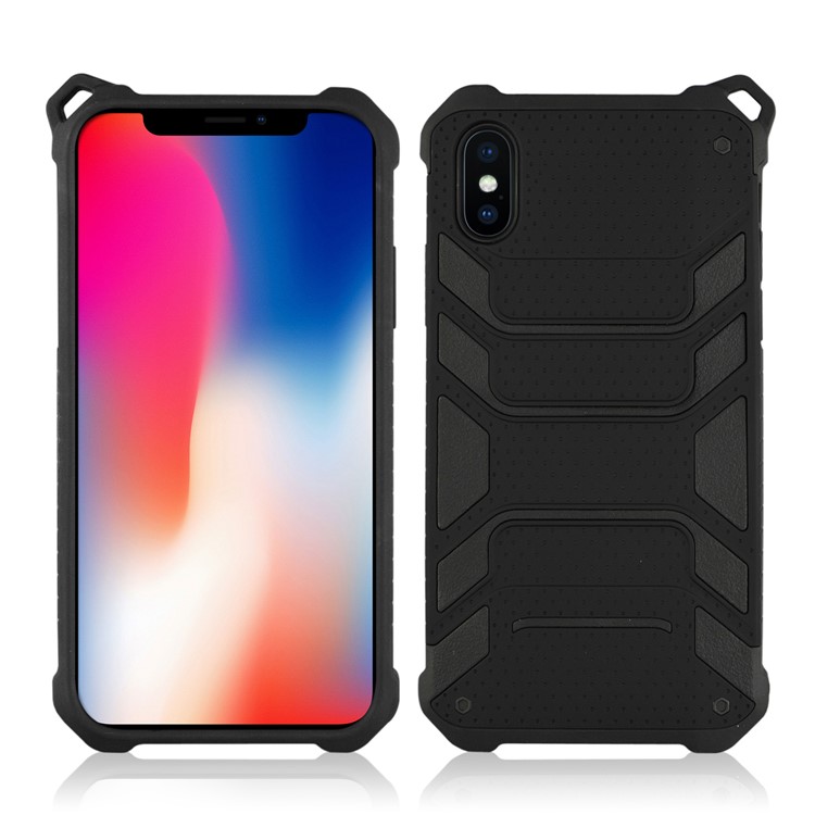 ANGIBABE Spider Series TPU+PC Shockproof Hybrid Phone Casing for iPhone Xs 5.8 inch - Black-2