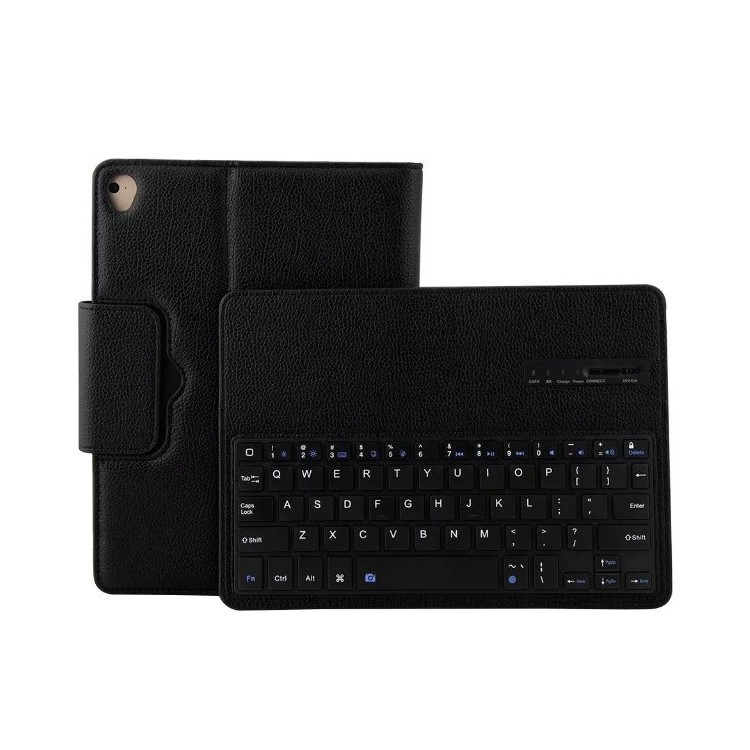 Съемная клавиатура bluetooth litchi кожаный чехол для ipad 9,7-дюймовый (2018) / 9,7 дюймов (2017) / про 9,7 дюйма (2016) / воздух 2 / воздух - черный